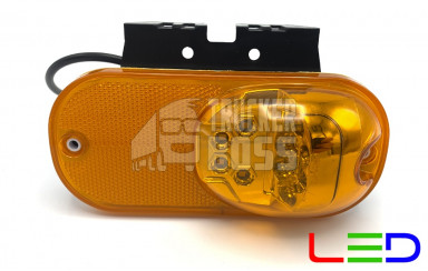 Габаритный фонарь Желтый 24v 2 стороны LED