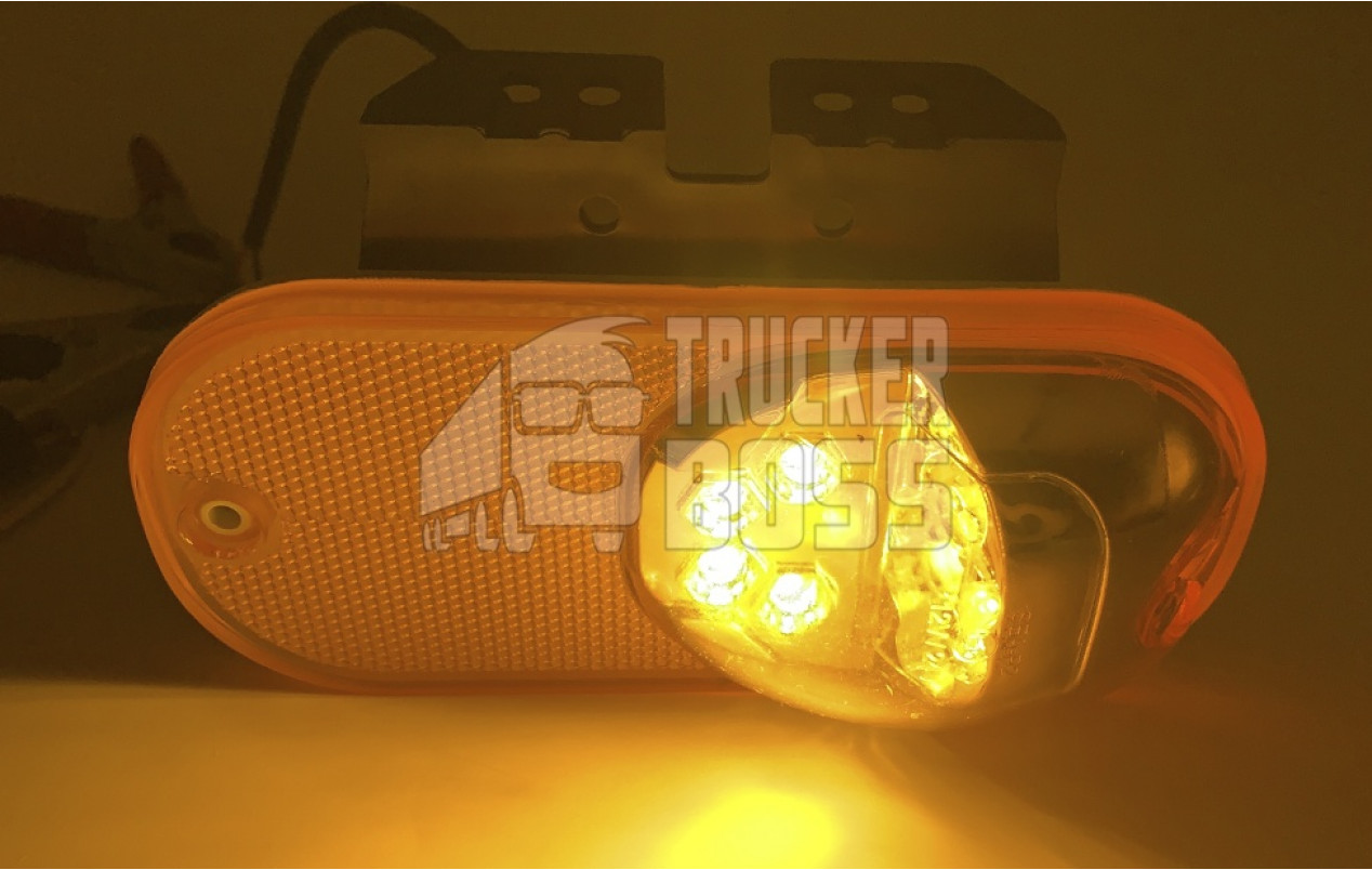 Габаритный фонарь Желтый 24v 2 стороны LED
