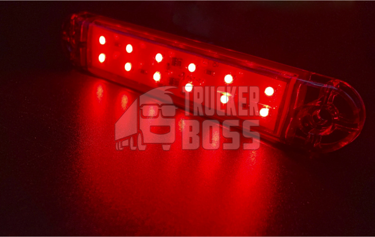 Габаритный фонарь Красный 12-24v 12LED BAD