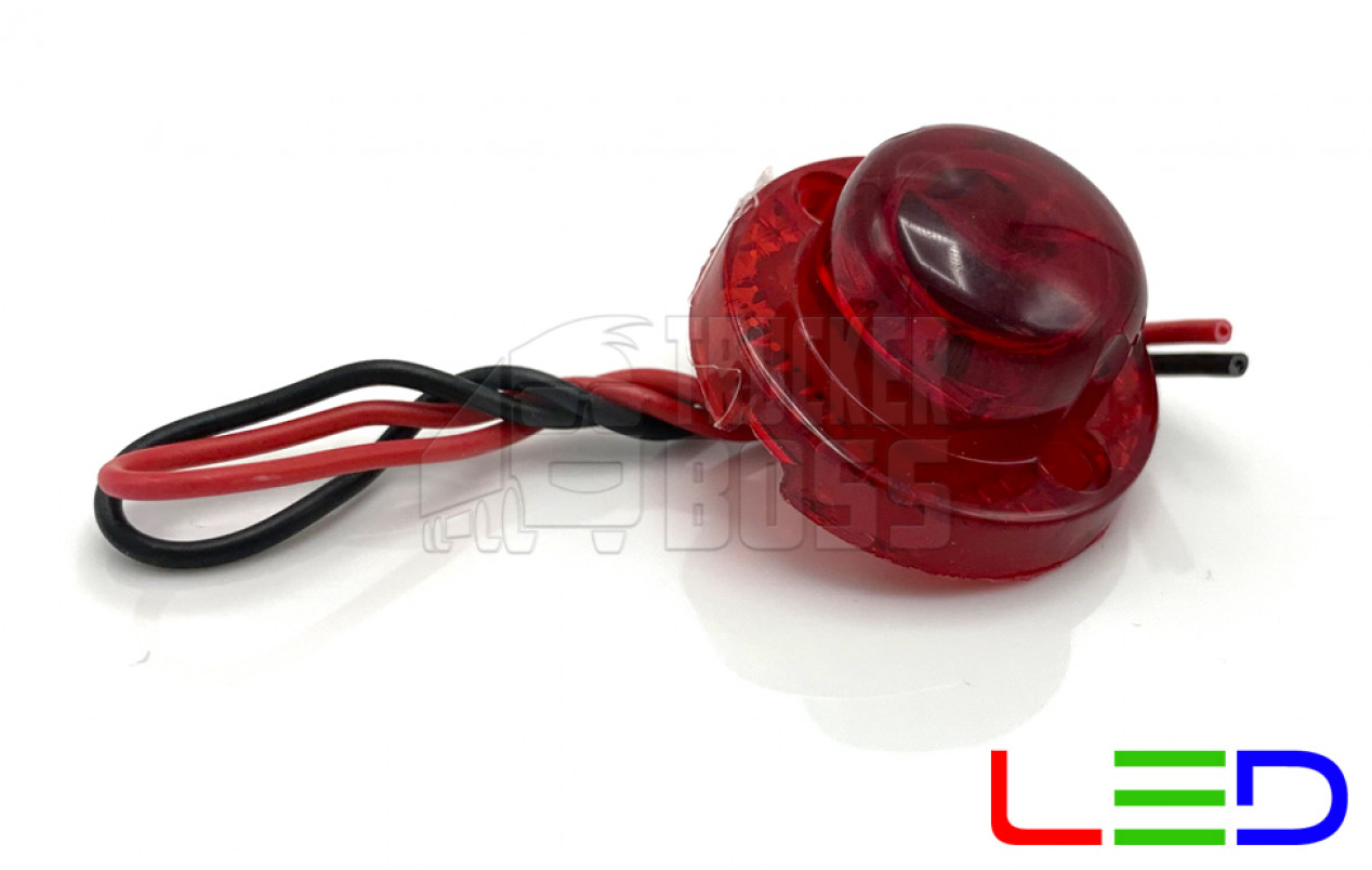 Габаритный фонарь Красный 12-24v 1LED BAD 3см