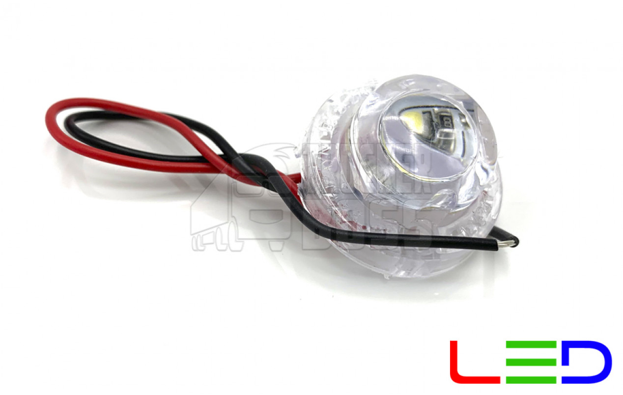 Габаритный фонарь Белый 12-24v 1LED BAD 3см