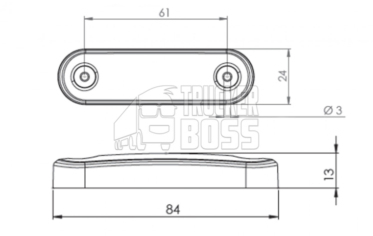Габаритный фонарь Красный 24v 9LED ISS