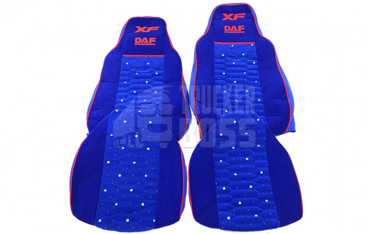 Чехлы на сиденья велюровые DAF XF95-105 Синие