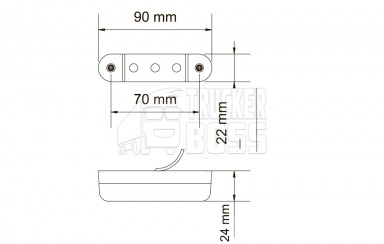 Фонарь габаритный Красный 24v 3LED Carmos