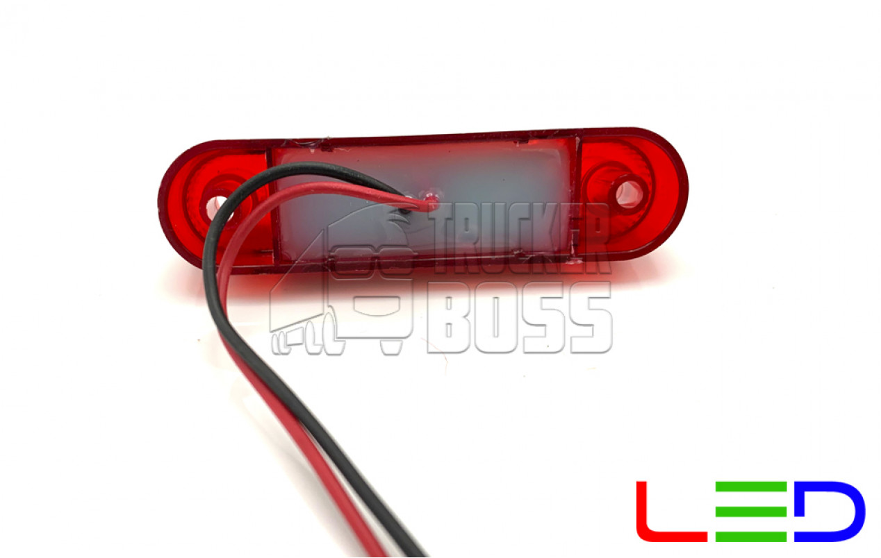 Фонарь габаритный Красный 24v 3LED Carmos