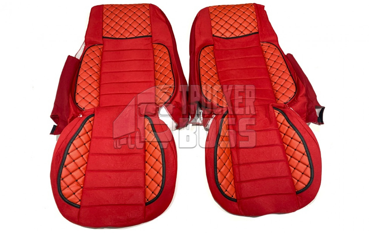 Чехлы на сиденье DAF XF105-106 Широкие Красные