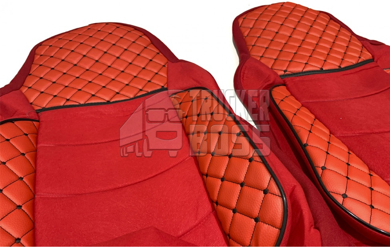 Чехлы на сиденье DAF XF 95-105 (Узкие сиденья) Красные