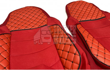Чехлы на сиденье DAF XF 95-105 (Узкие сиденья) Красные