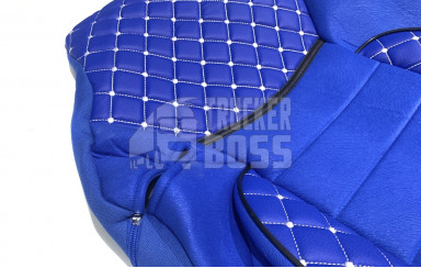 Чехлы на сиденье MAN TGX (2007/2014) 2 выреза под ремень Синие