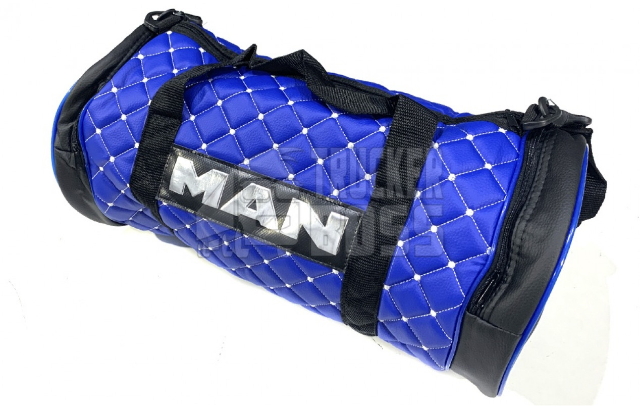 Сумка з логотипом "MAN" Синя з екошкіри 500х230
