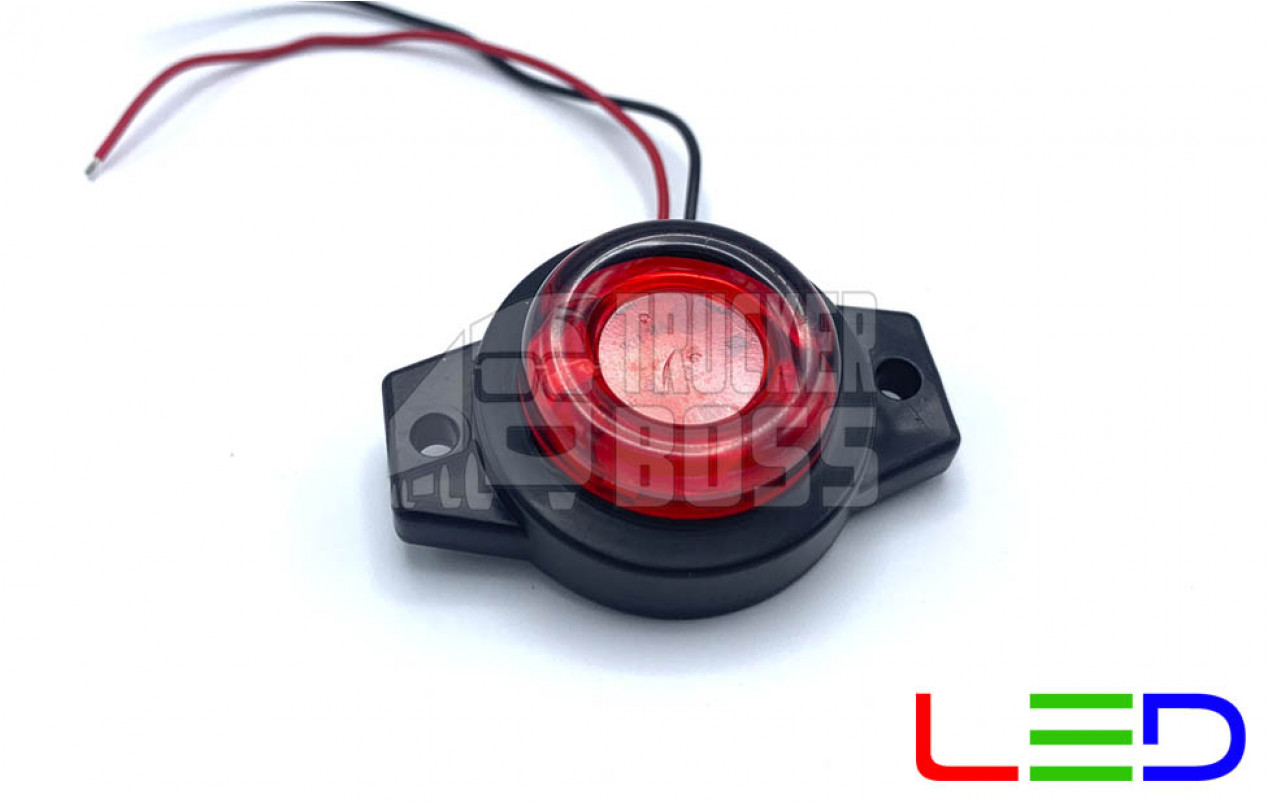 Габаритный фонарь круглый Красный 12-24v 6LED FR