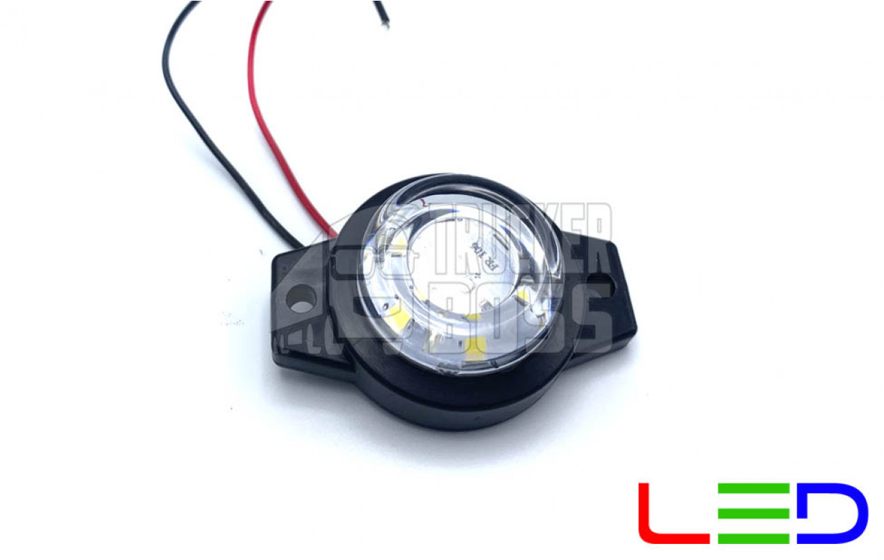 Габаритный фонарь круглый Белый 12-24v 6LED FR