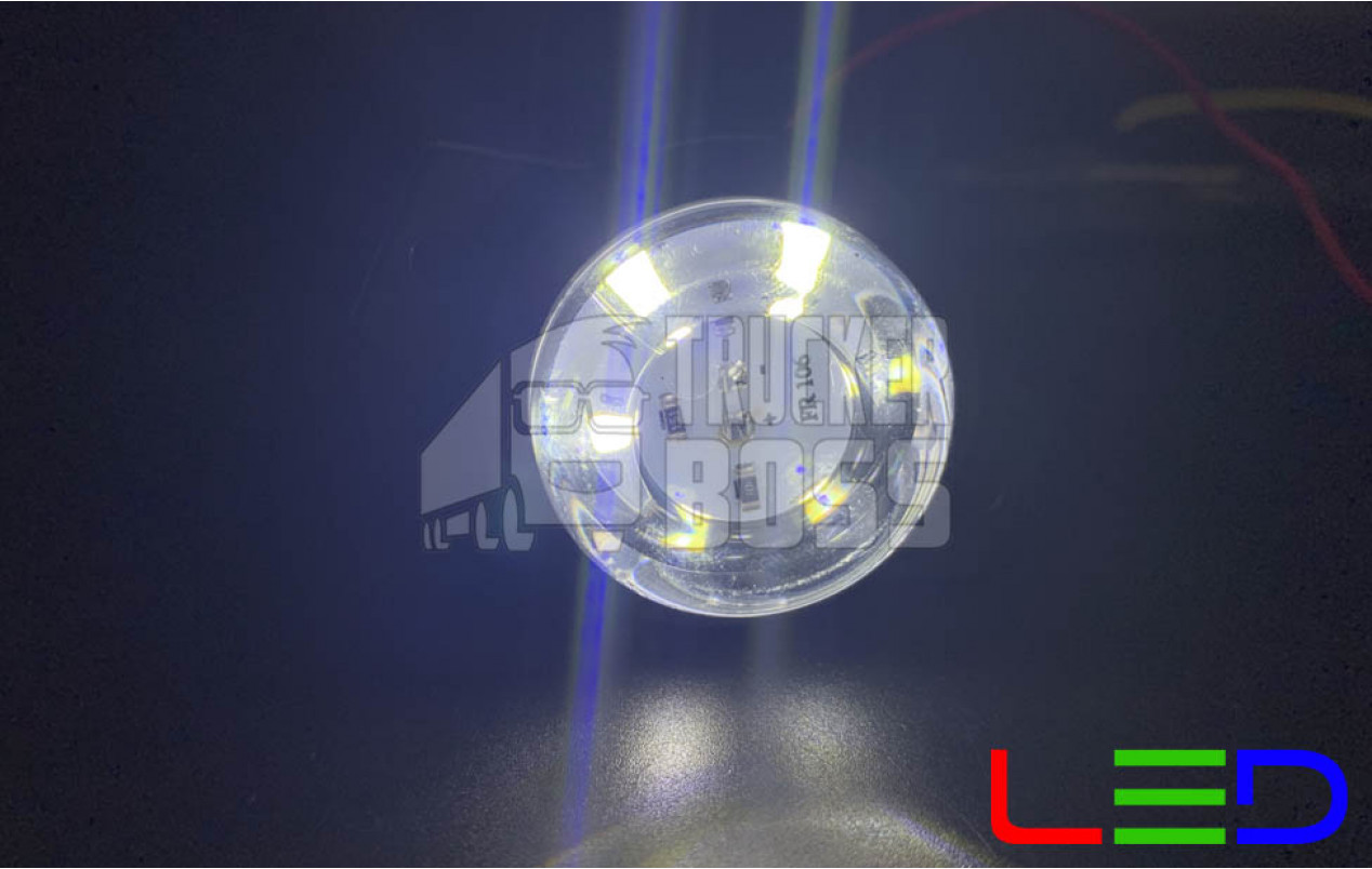 Габаритный фонарь круглый Белый 12-24v 6LED FR