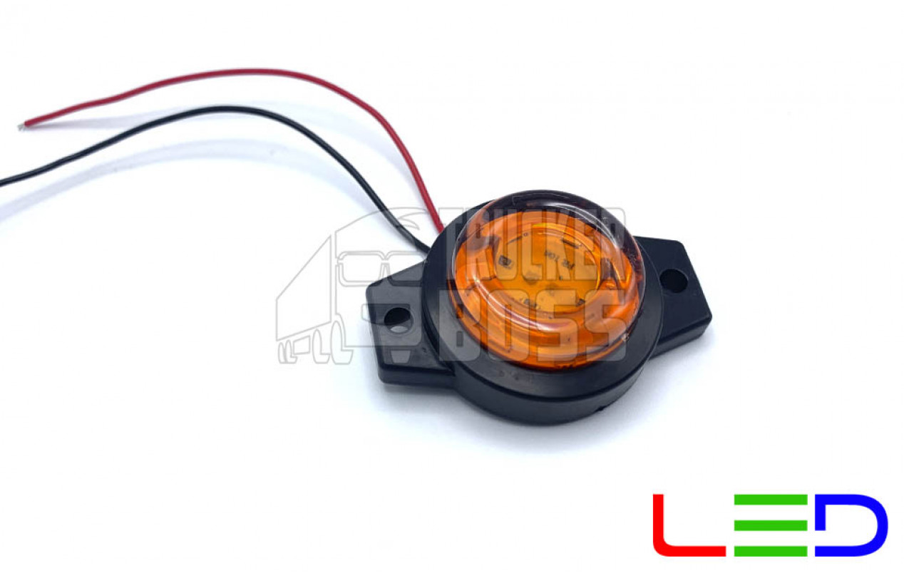 Габаритный фонарь круглый Желтый 12-24v 6LED FR