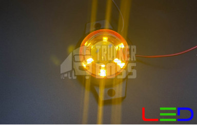 Габаритный фонарь круглый Желтый 12-24v 6LED FR