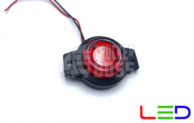 Габаритный фонарь круглый Красный 12-24v 9LED FR