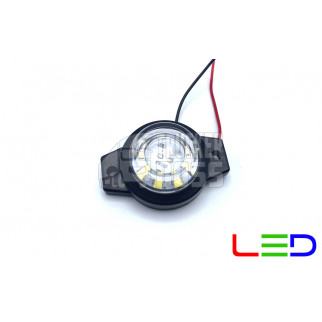 Габаритный фонарь круглый Белый 12-24v 9LED FR
