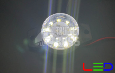 Габаритный фонарь круглый Белый 12-24v 9LED FR