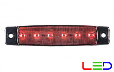Габаритный фонарь Красный 12-24v 6LED FR