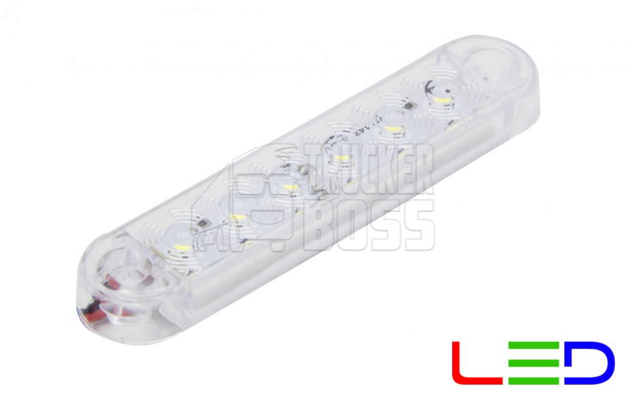 Ліхтар габаритний світлодіодний Білий 12-24v 6LED FR