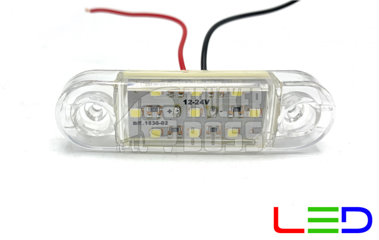 Габаритный фонарик светодиодный Белый 12-24v 9LED FR