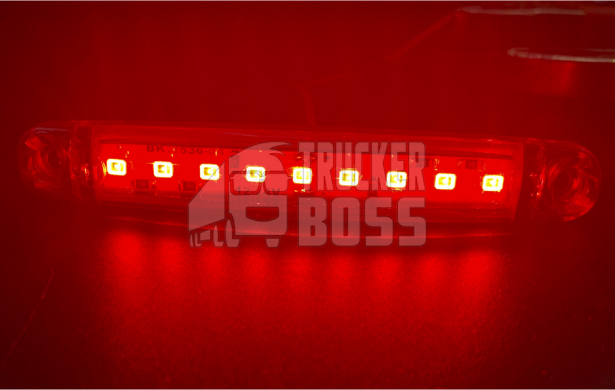 Габаритный фонарь Красный 12-24v 9LED FR