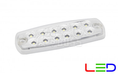 Габаритный фонарь Белый 12-24v 12LED FR