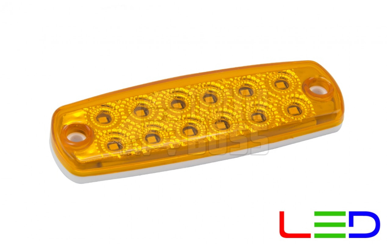 Габаритный фонарь Желтый 12-24v 12LED FR