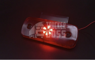 Габаритный фонарь Красный 12-24v с кронштейном FR 6LED