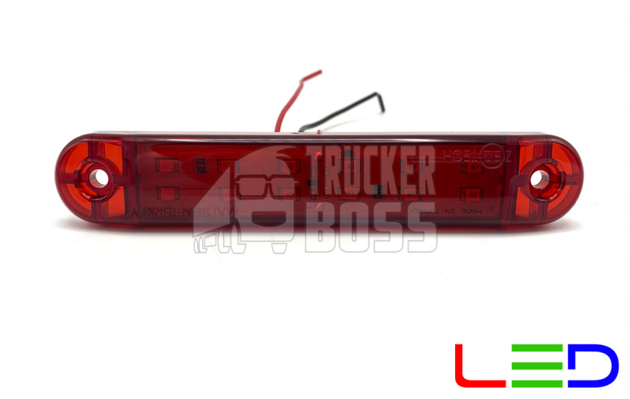 Габаритный фонарь Красный 12-24v 12LED Form plas