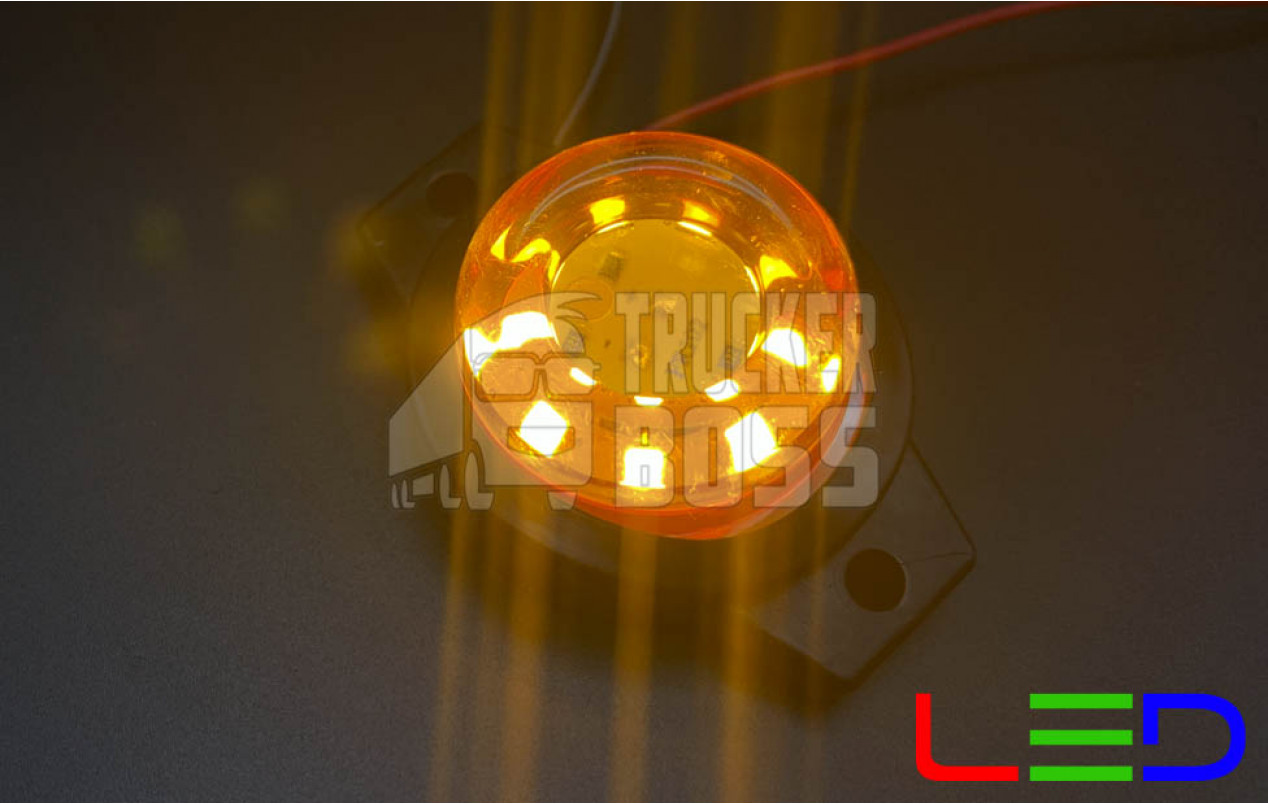 Габаритный фонарь желтый "бегающие диоды" 12-24v 9LED FR