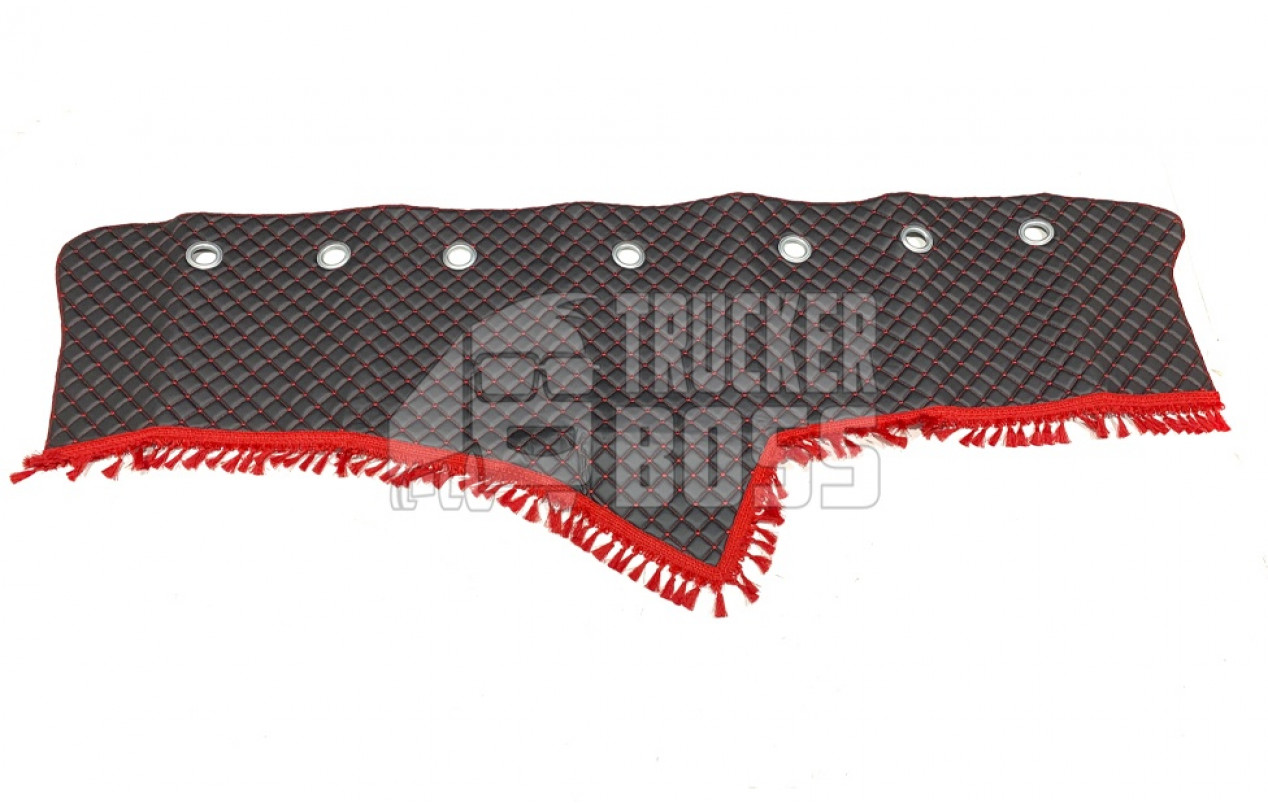 Накидка на торпеду еко-шкіра SCANIA R 420 Чорна з червоною ниткою