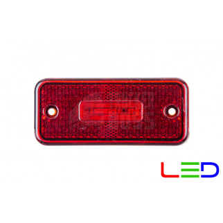 Габаритный фонарь красный с кронштейном 24v 3LED NOKTA
