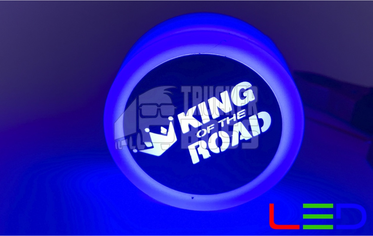 Фонарик эмблема KING OF THE ROAD неоновый маленький 24v Синий