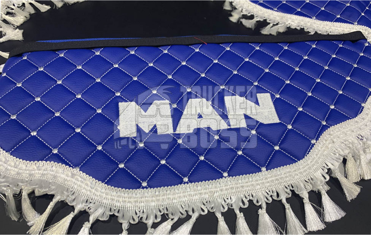 Комплект штор эко-кожа "MAN" Синий PREMIUM