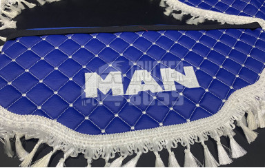 Комплект штор еко-шкіра "MAN" Синій PREMIUM