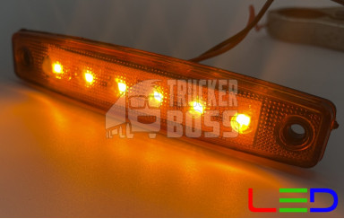 Габаритный фонарь Желтый 12-24v 6LED TH