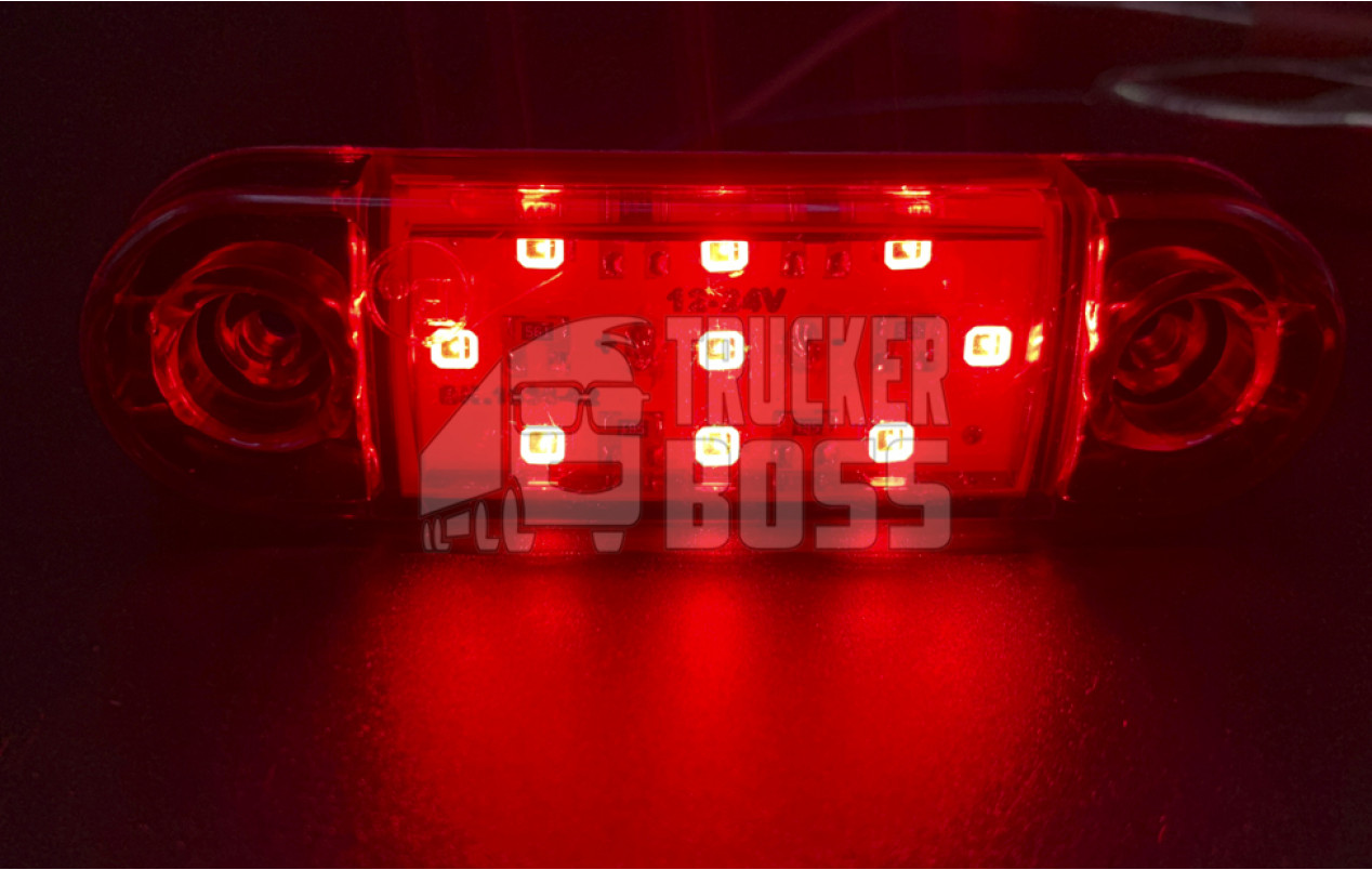 Габаритный фонарик светодиодный Красный 12-24v 9LED TH