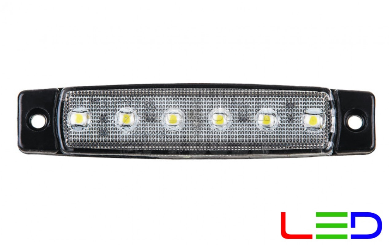 Ліхтар габаритний Білий 12-24v 6LED FR