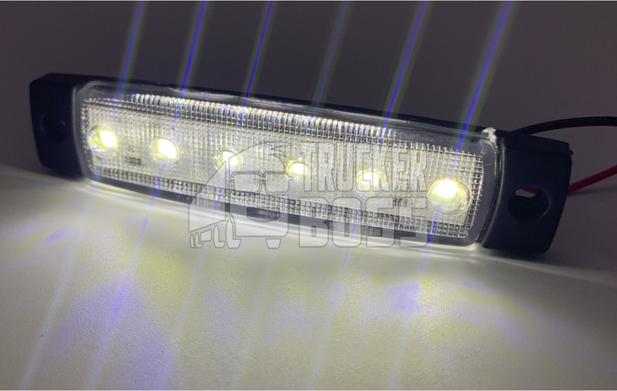 Ліхтар габаритний Білий 12-24v 6LED FR