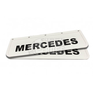 Брызговик MERCEDES с объемным рисунком, белый 600*180