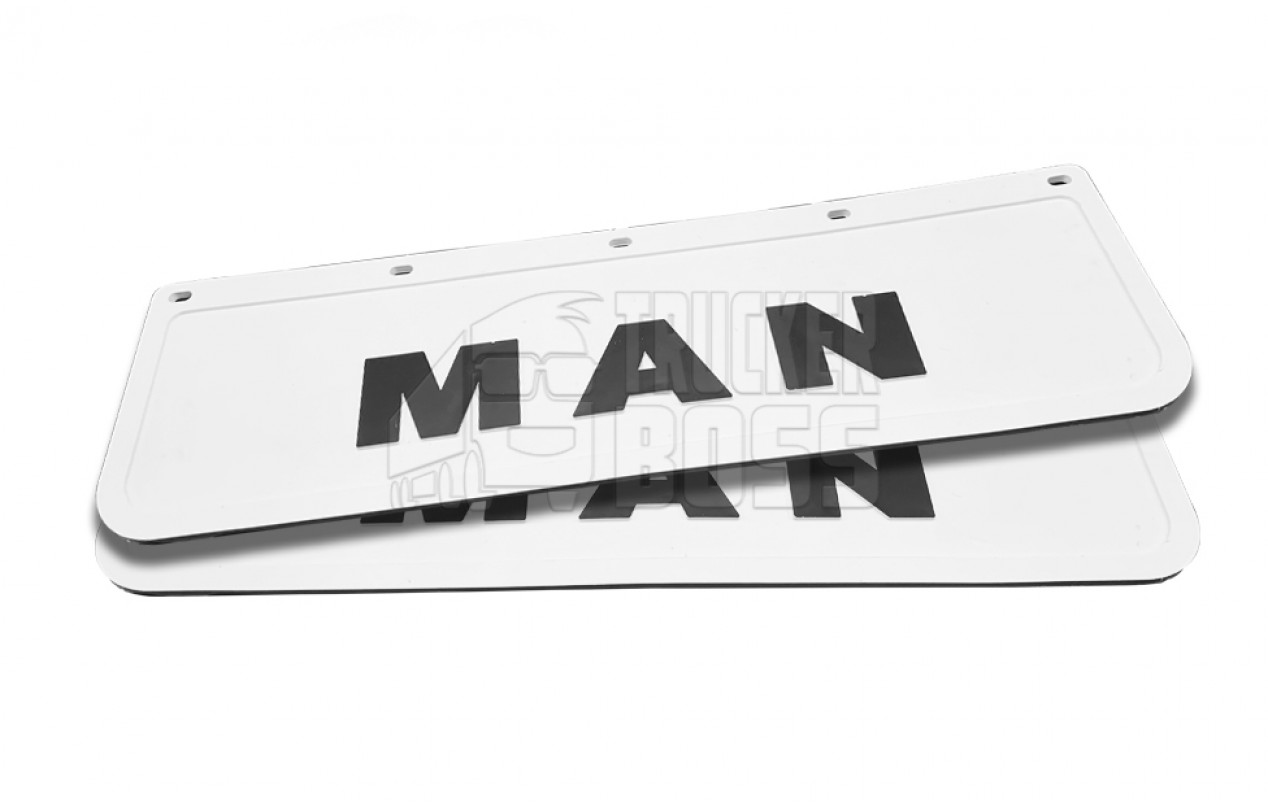 Брызговик MAN с объемным рисунком, белый 600*180
