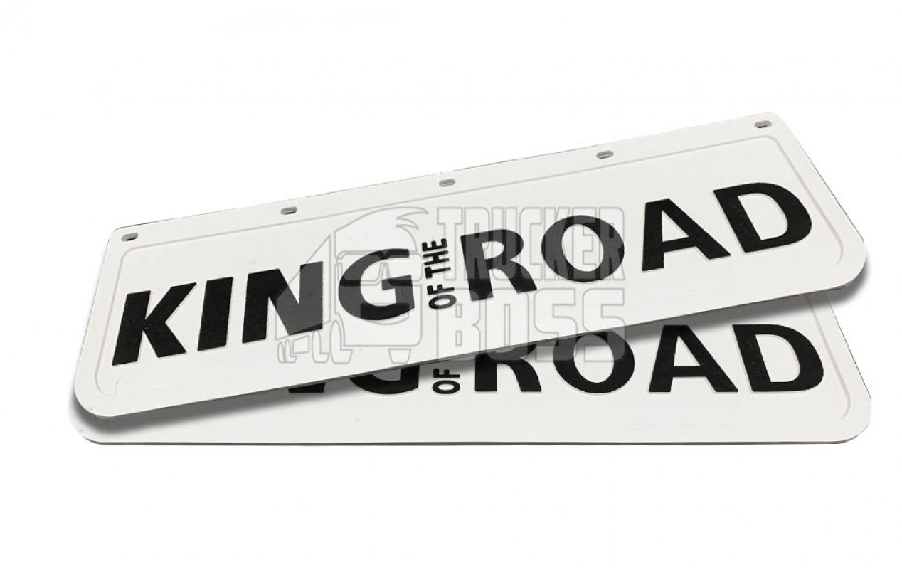 Брызговик KING OF THE ROAD с объемным рисунком, белый 600*180
