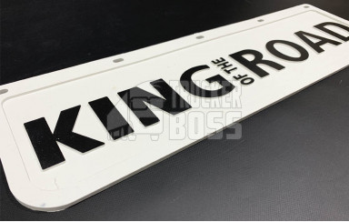 Бризковик KING OF THE ROAD з об'ємним малюнком, білий 600*180