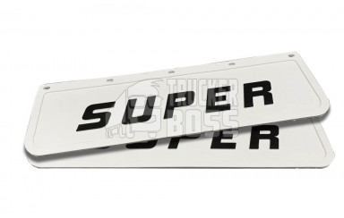 Брызговик SUPER с объемным рисунком, белый 600*180