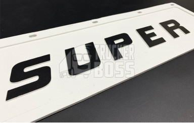 Брызговик SUPER с объемным рисунком, белый 600*180