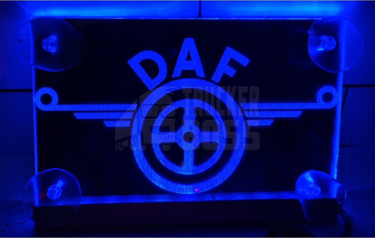 Комплект світлодіодних табличок на лобове скло DAF 15x15см 2шт 24v Сині