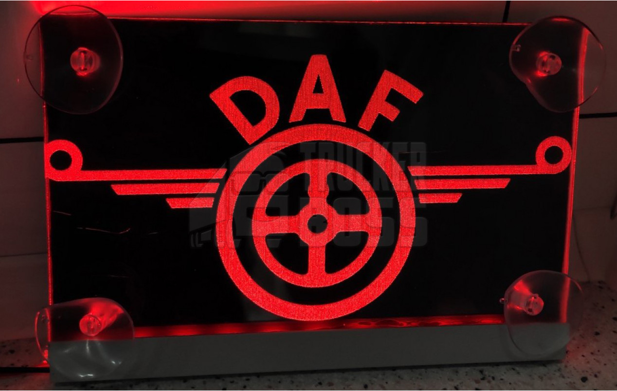 Комплект светодиодных табличек на лобовое стекло DAF 15x15см 2шт 24v Красные