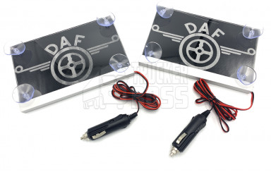 Комплект світлодіодних табличок на лобове скло DAF 15x15см 2шт 24v Червоні