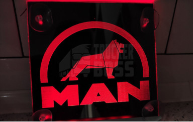 Комплект світлодіодних табличок на скло лобове MAN 15x15см 2шт 24v червоні